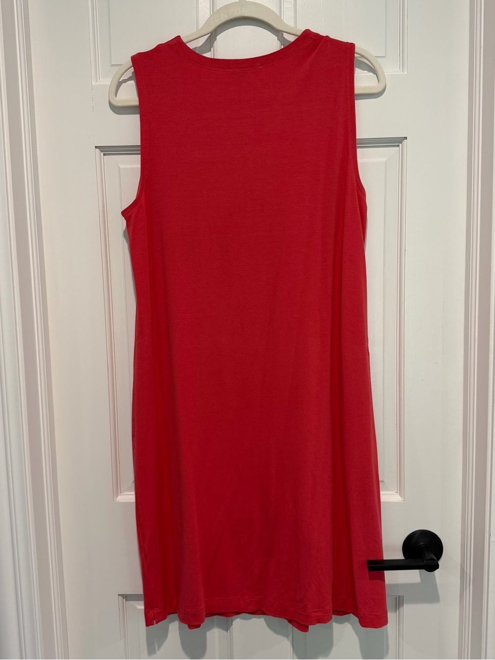 Eileen Fisher Sleeveless Jersey Shift Dress Coral Pink Medium Viscose Blend - Picture 4 of 5